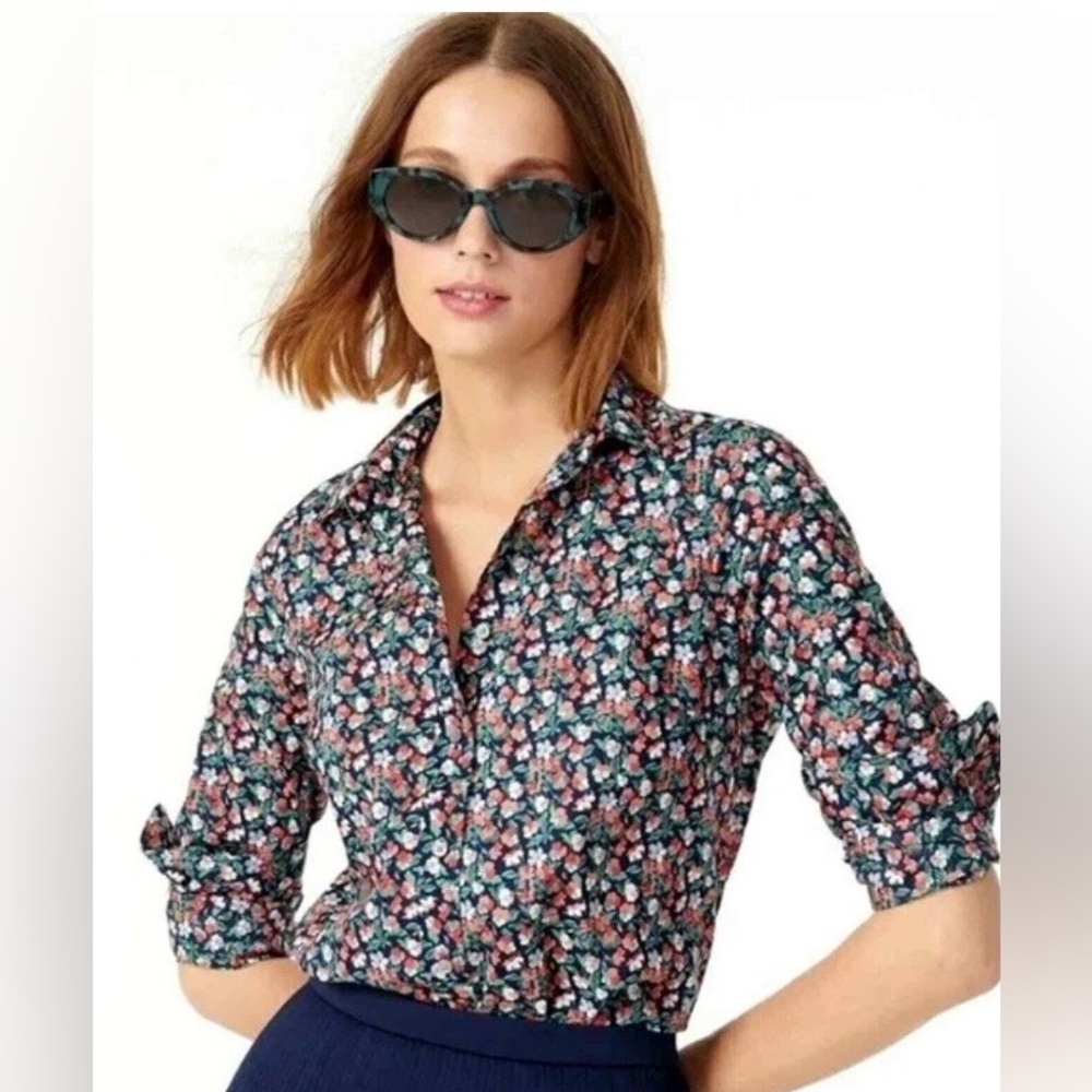 J CREW x LIBERTY of LONDON Slim Perfect Shirt in Liberty® Sarah Floral Size 4
